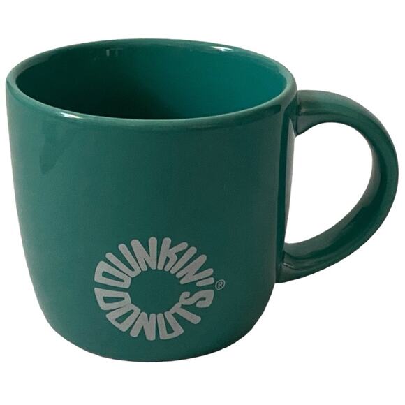 Dunkin Donut Coffee Mug Teal Luster Iridescent Circle Logo 2014 Advertising Prop - Picture 1 of 11